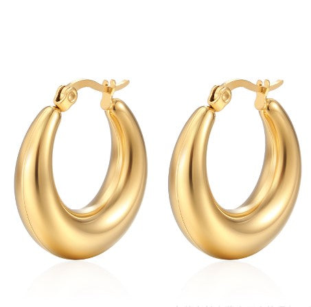 Glossed Hoops- Gold