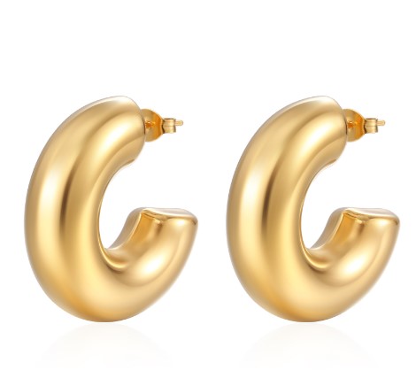 Chunky C Hoop - Gold