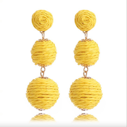 Raffia Raindrops - Yellow